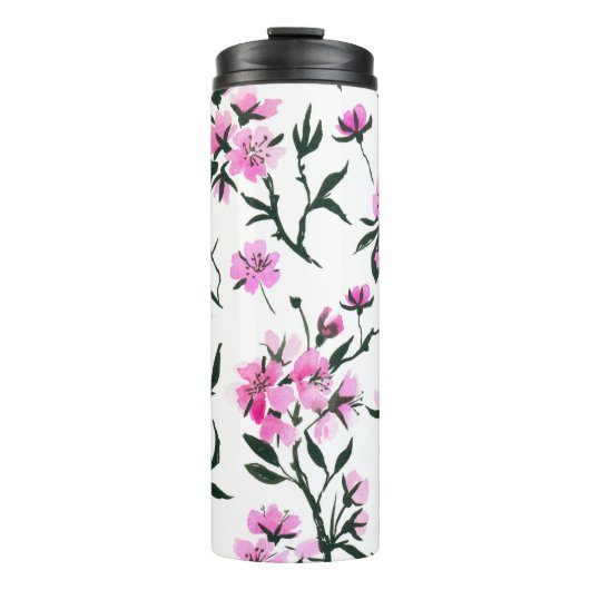 Weißkirschblüte Thermosbecher (Vorderseite)