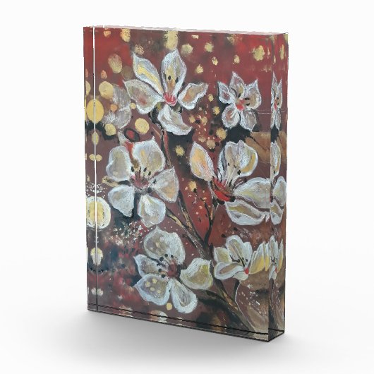 Weißkirsche blüht im Hintergrund Fotoblock (Rechts)