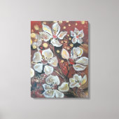 Weißkirsche blüht im Hintergrund Leinwanddruck (Vorderseite)