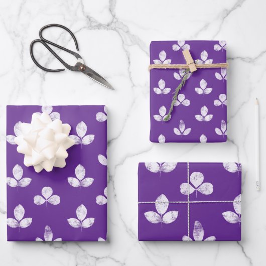 Weißklee Lila Geschenkpapier Set (Vorderseite)