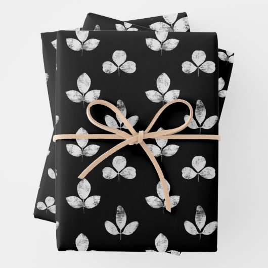 Weißklee Schwarz  Geschenkpapier Set (Beispiel)