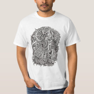 Weißkopf, zeichnend Tinte T-Shirt