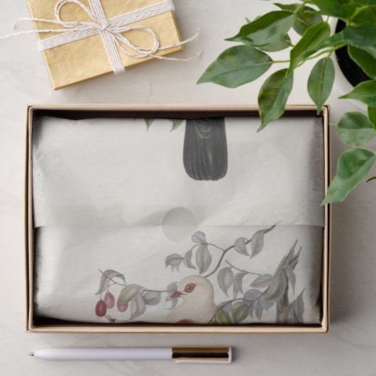 Weißkopffruchttaube, Decoupage Seidenpapier (Geschenk)