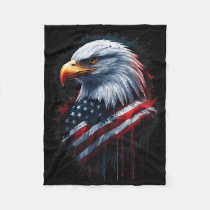 Weißkopfseeadler Amerikanische Flagge 4. Juli Patr Fleecedecke