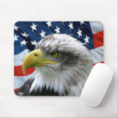 Weißkopfseeadler-amerikanische Flagge Mousepad (Mit Mouse)