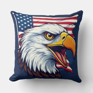 Weißkopfseeadler Amerikanische Flagge – Patriotisc Kissen