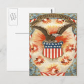 Weißkopfseeadler Amerikanische Flagge Schild Feuer Postkarte (Vorne/Hinten)