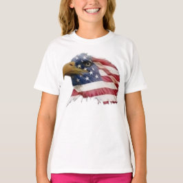 Weißkopfseeadler-amerikanische Flagge T-Shirt