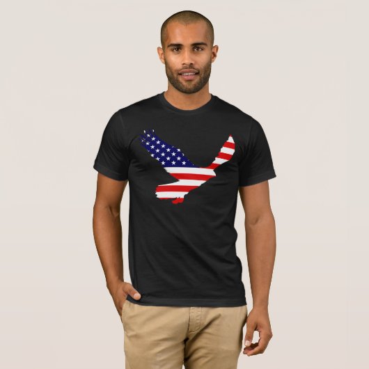 Weißkopfseeadler-amerikanische Flagge T-Shirt (Vorne ganz)