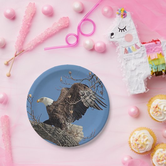 Weißkopfseeadler auf einem Baumast Pappteller (Party)