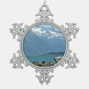 Weißkopfseeadler bei Skagway Alaska Schneeflocken Zinn-Ornament