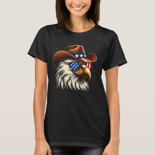 Weißkopfseeadler Cowboyhut Patriotisch Amerikanisc T-Shirt