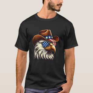 Weißkopfseeadler Cowboyhut Patriotisch Amerikanisc T-Shirt