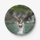 Weißkopfseeadler der große Fang Pappteller (Vorderseite)