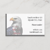 Weißkopfseeadler drapiert in der amerikanischen visitenkarte (Rückseite)