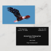 Weißkopfseeadler-Flagge-Visitenkarte Visitenkarte (Vorne/Hinten)