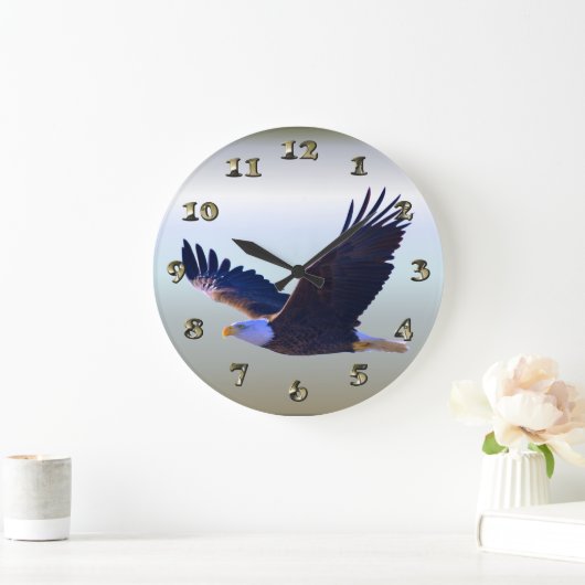Weißkopfseeadler-Fliegen Große Wanduhr (Zuhause)