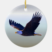 Weißkopfseeadler-Fliegen Keramik Ornament (Hinten)