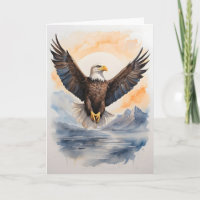Weißkopfseeadler fliegt hoch über dem Ozean Leer