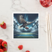 Weißkopfseeadler fliegt mit einem Football Serviette (Beispiel)