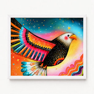 Weißkopfseeadler fliegt Rosa Orange Gemälde Poster