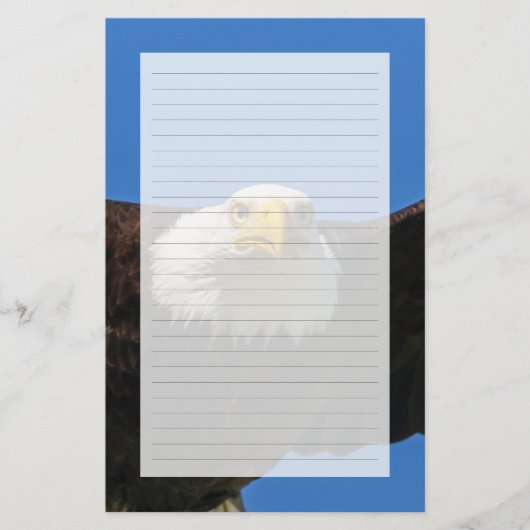Weißkopfseeadler Flug nah Briefpapier (Vorderseite)