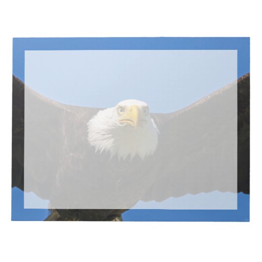 Weißkopfseeadler Flug nah Notizblock (Vorderseite)