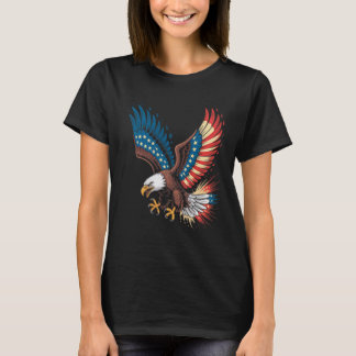 Weißkopfseeadler Flügel Amerikanische Flagge 4. Ju T-Shirt