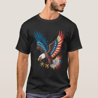 Weißkopfseeadler Flügel Amerikanische Flagge 4. Ju T-Shirt