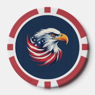 Weißkopfseeadler-Geschenk für ihn – USA-patriotisc Pokerchips