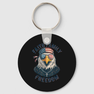 Weißkopfseeadler Glaube Familie Dom Patriotisch Ch Schlüsselanhänger