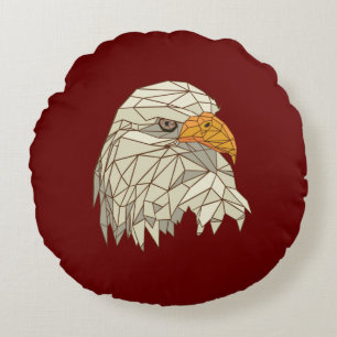Weißkopfseeadler Greifvogeldesign Rundes Kissen