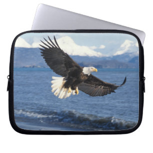 Weißkopfseeadler, Haliaeetus leuccocephalus, im Fl Laptopschutzhülle