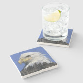 Weißkopfseeadler, (Haliaeetus leucocephalus), Steinuntersetzer (Seitenansicht)