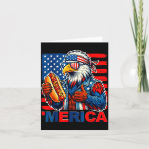 Weißkopfseeadler Hotdog amerikanische Flagge lusti Karte