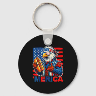 Weißkopfseeadler Hotdog amerikanische Flagge lusti Schlüsselanhänger