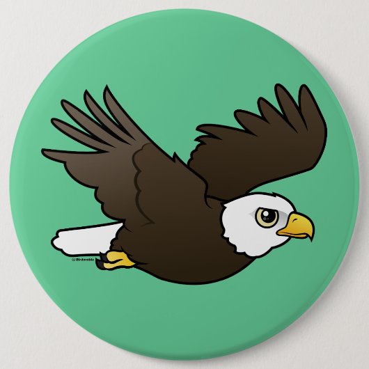 Weißkopfseeadler im Flug Button (Vorderseite)