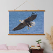 Weißkopfseeadler im Flug Wandteppich Mit Holzrahmen (Schlafzimmer)