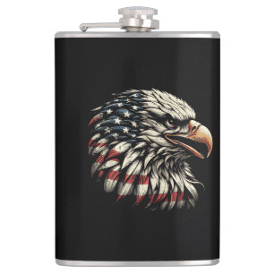 Weißkopfseeadler Kopf Amerikanische Flagge USA Pat Flachmann