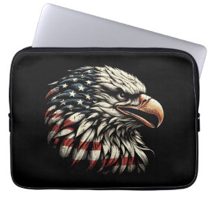 Weißkopfseeadler Kopf Amerikanische Flagge USA Pat Laptopschutzhülle