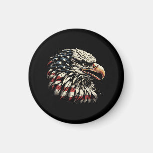 Weißkopfseeadler Kopf Amerikanische Flagge USA Pat Magnet