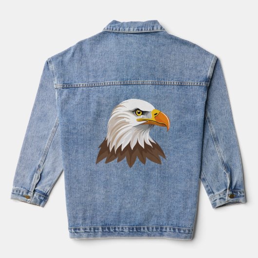 Weißkopfseeadler Kopf Jeansjacke (Rückseite)