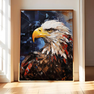 Weißkopfseeadler-Kunstposter, Tierabstrakte Wandbi Poster