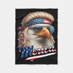 Weißkopfseeadler Merica 4. Juli Adler Blond Mullet Fleecedecke
