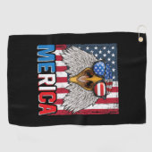 Weißkopfseeadler Merica 4. Juli Golfhandtuch (Horizontal)