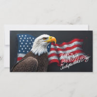 Weißkopfseeadler mit amerikanischer Flagge 4. Juli