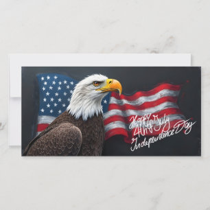 Weißkopfseeadler mit amerikanischer Flagge 4. Juli