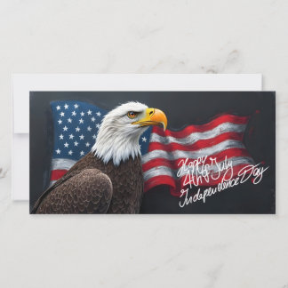 Weißkopfseeadler mit amerikanischer Flagge 4. Juli