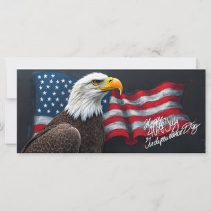 Weißkopfseeadler mit amerikanischer Flagge 4. Juli