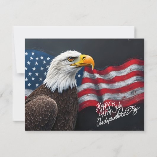 Weißkopfseeadler mit amerikanischer Flagge 4. Juli (Vorderseite)